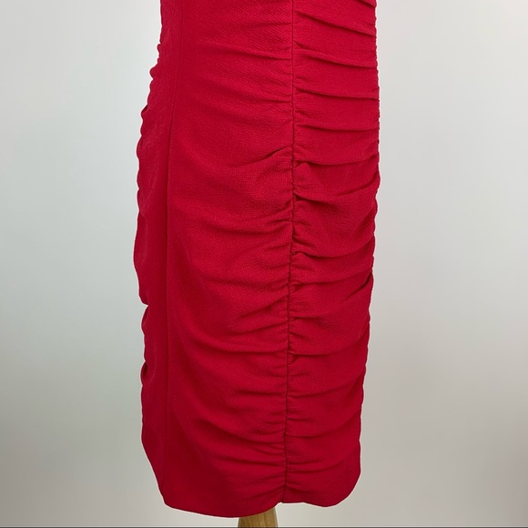 Nanette Lepore Pink Ruched Dress Sz 8 - Picture 6 of 13